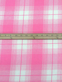 Persian Pink/Off-White 100% Cotton Plaid Weave Flannel Shirting 62W