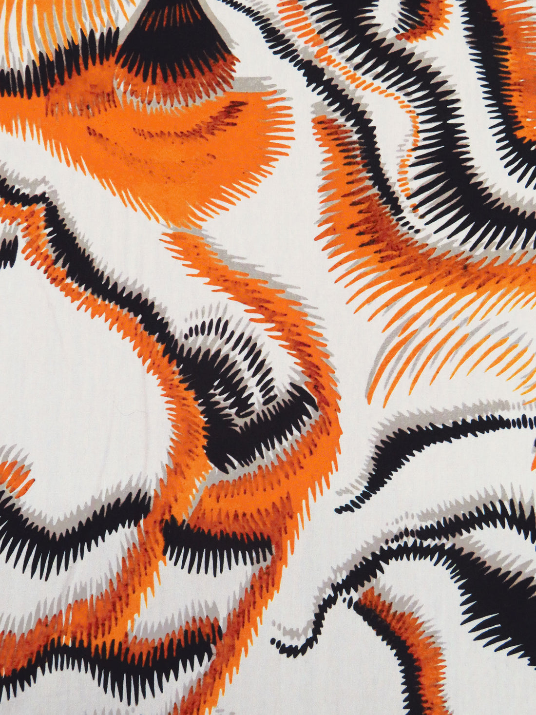 Off-White/Pumpkin/Black/Multi 100% Cotton Abstract Print Lawn 56W