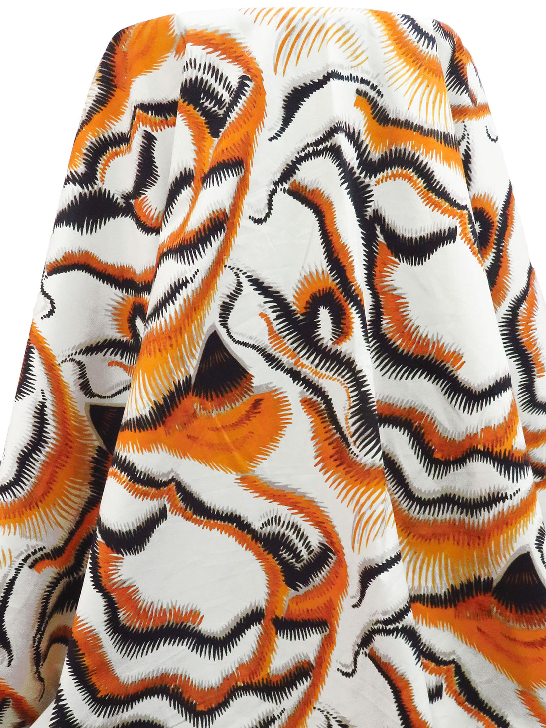 Off-White/Pumpkin/Black/Multi 100% Cotton Abstract Print Lawn 56W