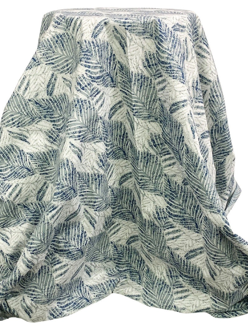 Dolphin Gray/Navy/Alabaster 100% Cotton Rugged Floral Print Poplin Shirting 58W