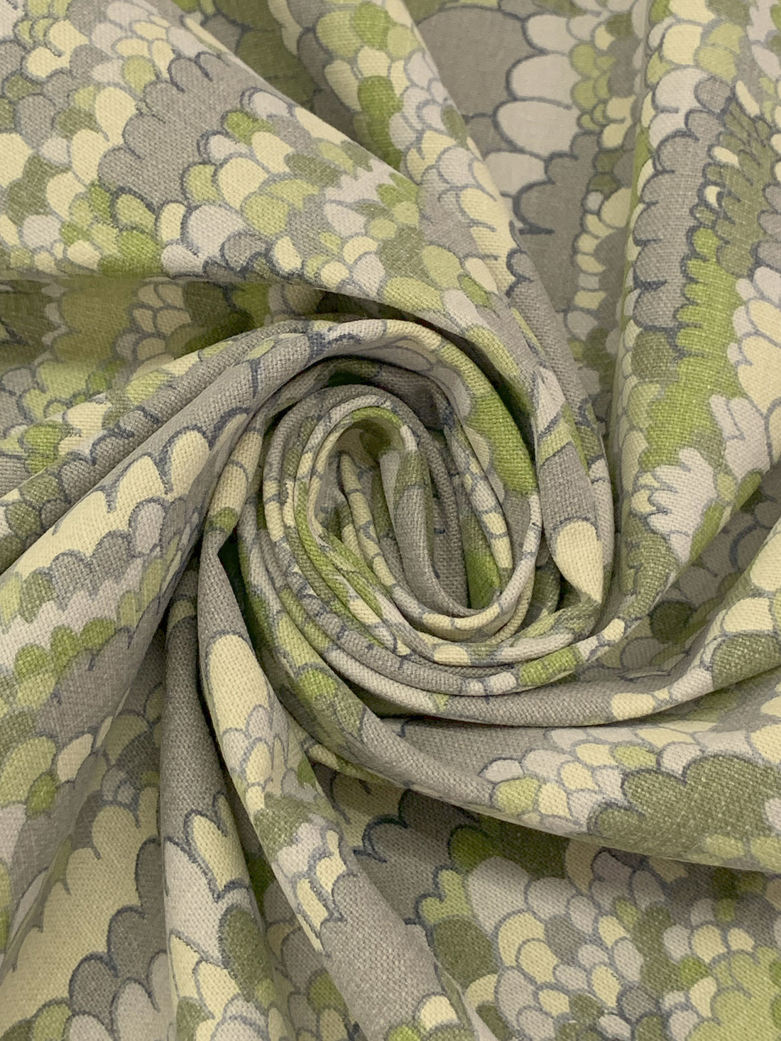 Old Moss Green/Taupe/Wheat/Multi 100% Cotton Vertical Scales-Look Print Canvas - NY Designer - 61W