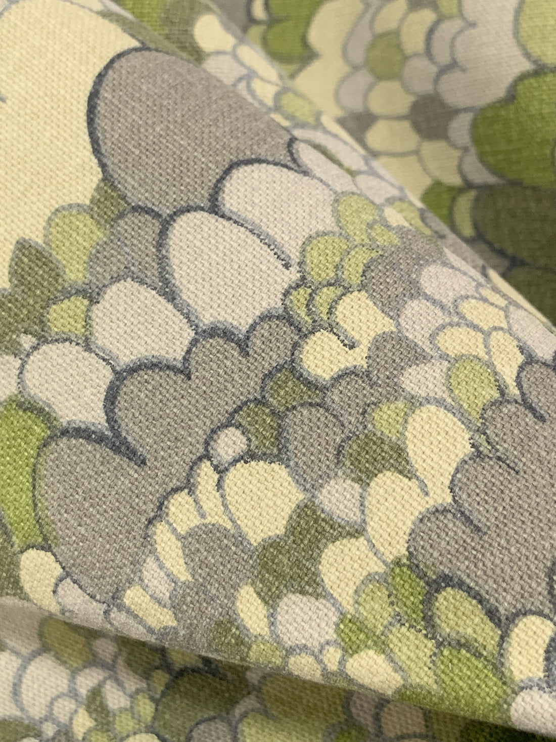 Old Moss Green/Taupe/Wheat/Multi 100% Cotton Vertical Scales-Look Print Canvas - NY Designer - 61W