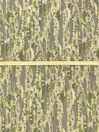 Old Moss Green/Taupe/Wheat/Multi 100% Cotton Vertical Scales-Look Print Canvas - NY Designer - 61W