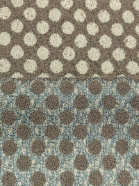 Raw Umber/Off-White/Silver Polyester/Metallic Polka Dot Jacquard Brocade - NY Designer - 55W