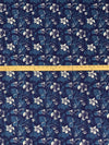 Deep Prussian Blue/White/Sea Blue 100% Cotton Tropical Floral Print Lawn 56W