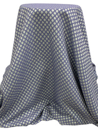 Periwinkle/Off-White/Silver Polyester/Metallic Polka Dot Jacquard Brocade - NY Designer - 55W