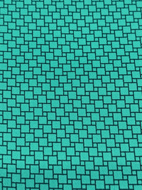 Medium Turquoise Blue/Black 100% Cotton Mini Geometric Print Sateen Shirting 57W
