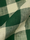 Deep Forest Green/Bone 100% Linen Gingham Midweight Woven 56W