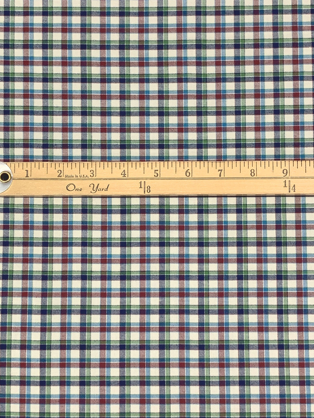 Navy/Garnet/Off-White/Multi 100% Cotton Yarn-Dyed Plaid Brushed Shirting 58W