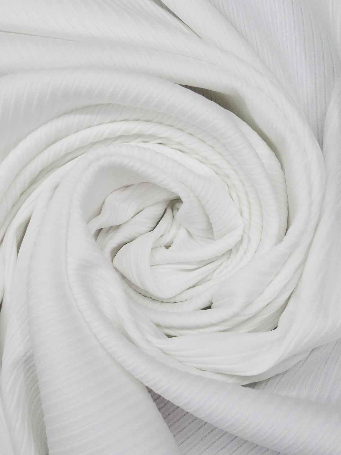 Daisy White Polyester/Lycra 5x3 Rib Knit 36W