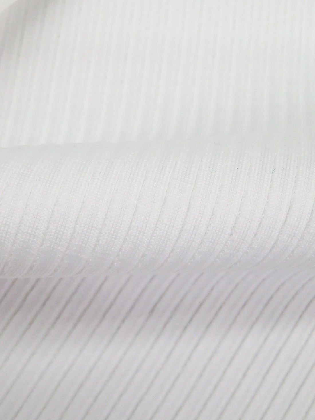 Daisy White Polyester/Lycra 5x3 Rib Knit 36W