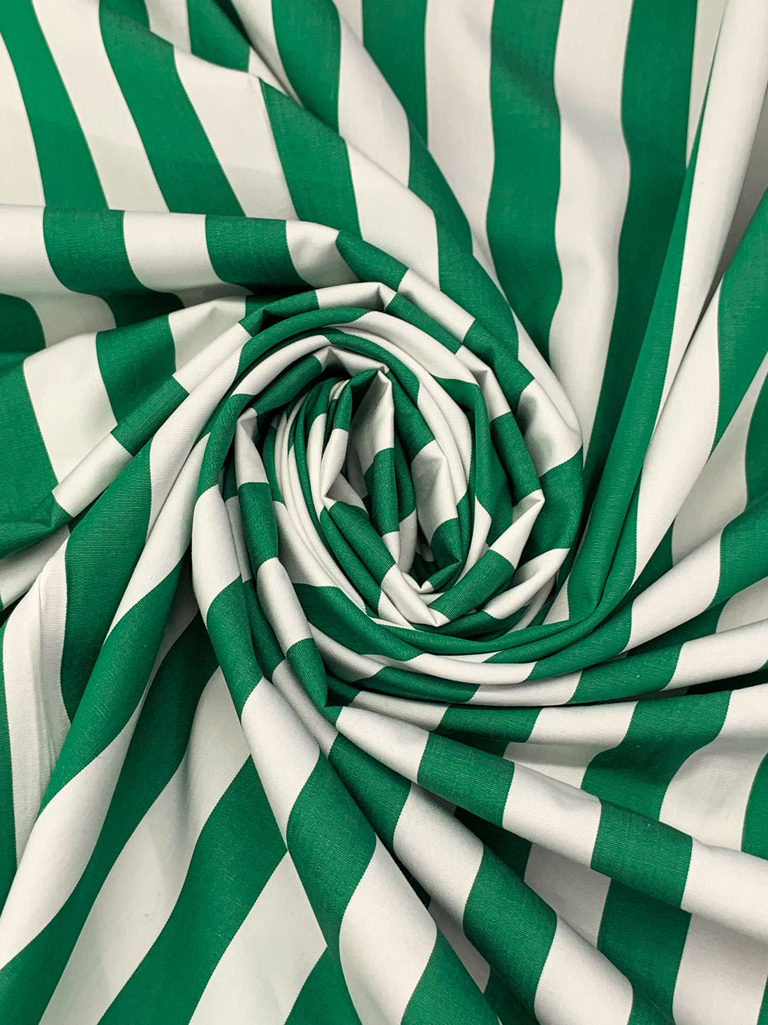 Dark Spring Green/White 100% Cotton Vertical Stripe Lawn 58W