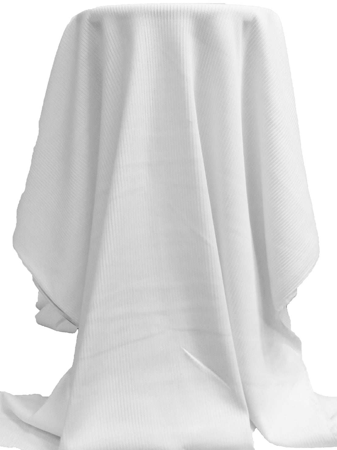 Daisy White Polyester/Lycra 5x3 Rib Knit 36W