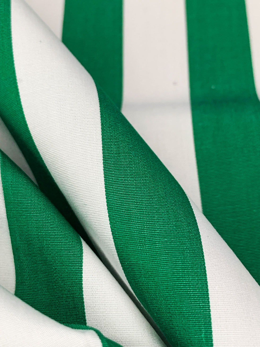 Dark Spring Green/White 100% Cotton Vertical Stripe Lawn 58W