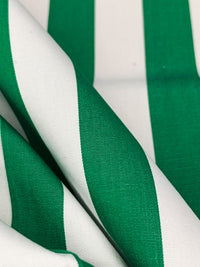 Dark Spring Green/White 100% Cotton Vertical Stripe Lawn 58W