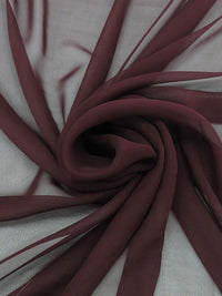 Mahogany Brown 100% Silk Chiffon - NY Designer - 54W