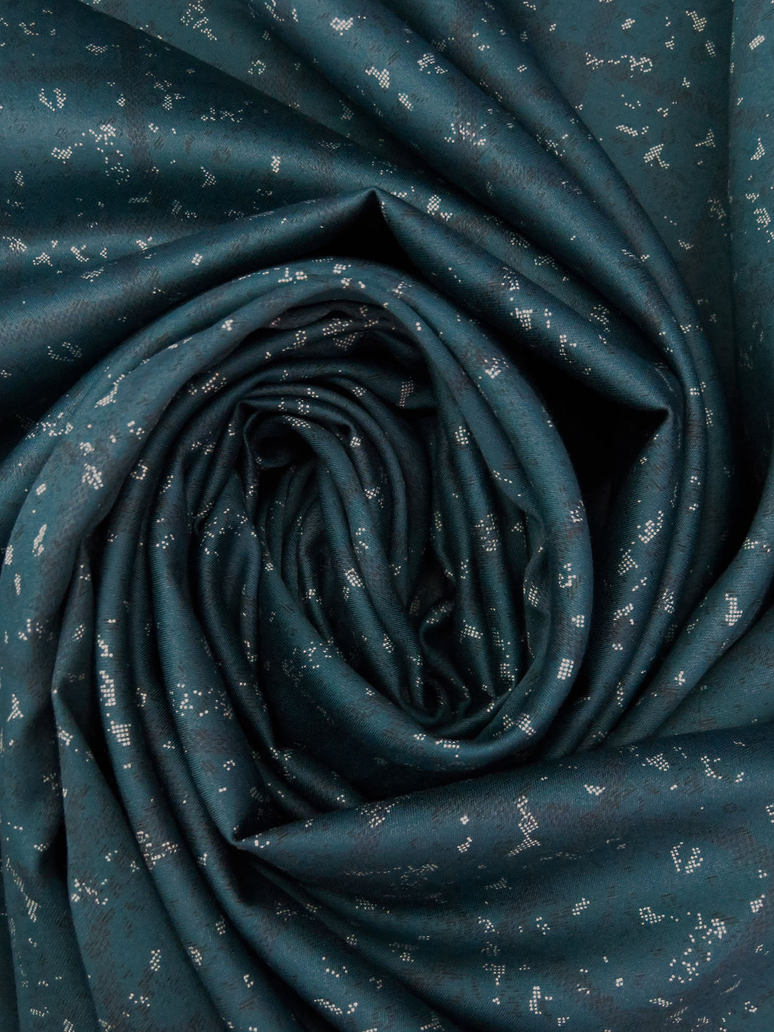 Prussian/White/Midnight Navy 100% Cotton Grunge On Check Print Sateen Shirting 57W