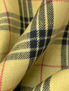 Golden Wheat/Black/Blue 100% Linen Plaid Midweight Woven 58W