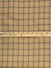 Tan/Azure Blue/White 100% Linen Plaid Midweight Woven 60W