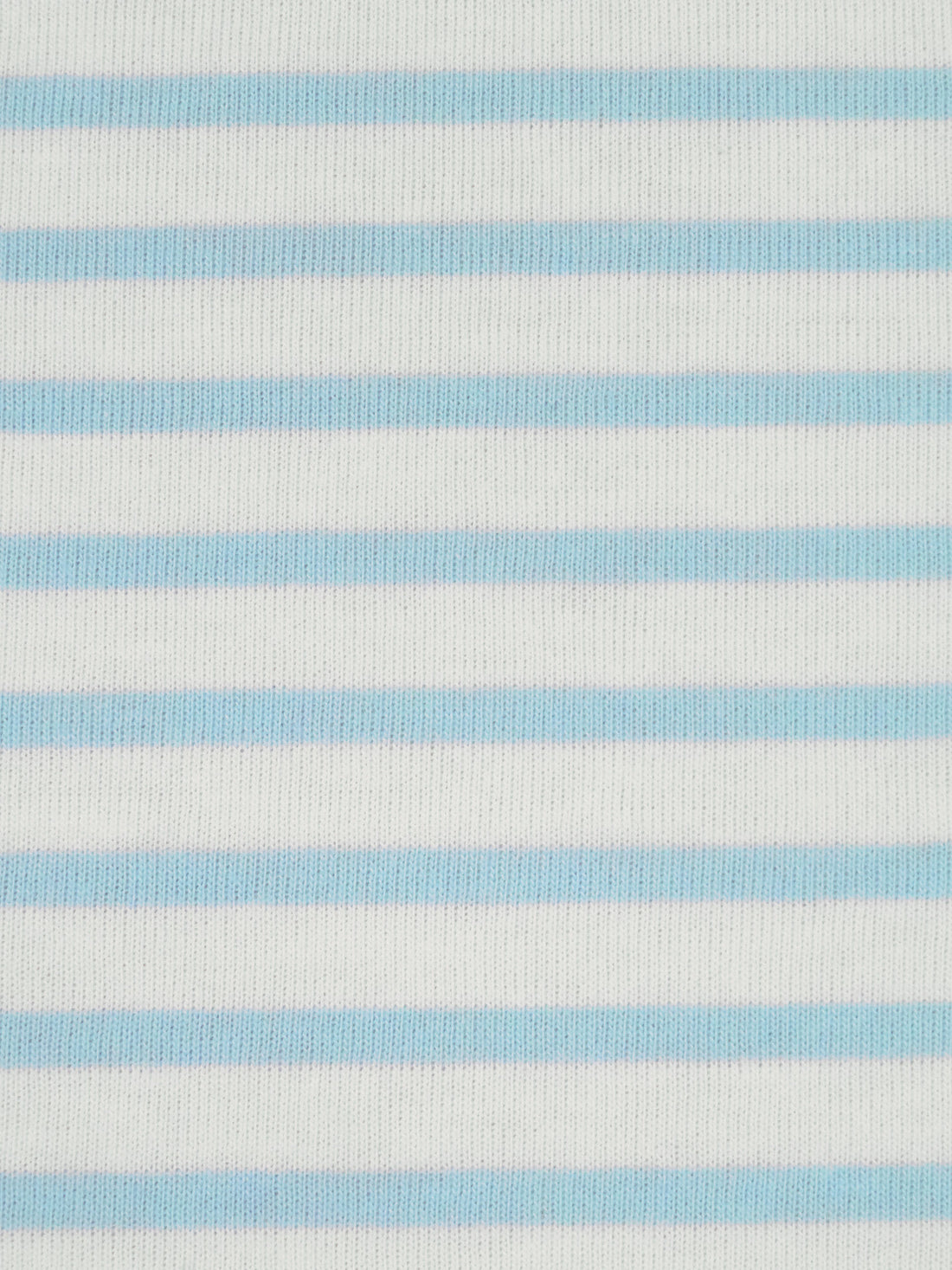 Powder Blue/White Cotton/Polyester Horizontal Stripe Weave Jersey Knit 58W