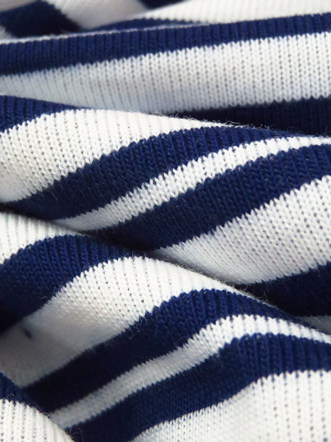 Cetacean Blue/White Cotton/Polyester Horizontal Stripe Weave Jersey Knit 60W