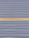 Cetacean Blue/White Cotton/Polyester Horizontal Stripe Weave Jersey Knit 60W