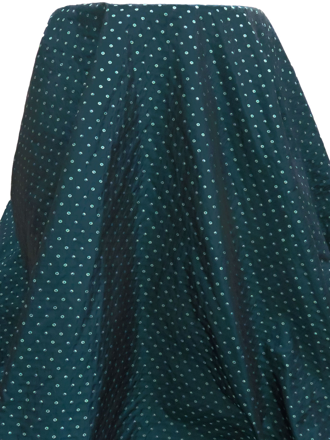 Teal/Black/Pale Dusty Mauve/Multi 100% Polyester Dot Jacquard Taffeta - NY Designer - 59W