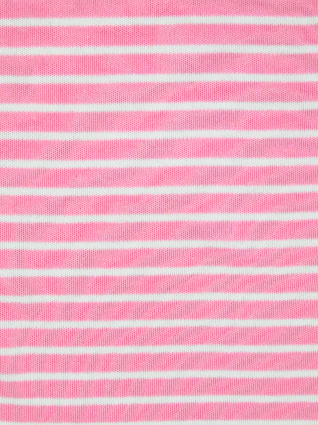 Tickle Me Pink/White Cotton/Polyester Horizontal Stripe Weave Interlock Knit 62W