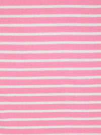 Tickle Me Pink/White Cotton/Polyester Horizontal Stripe Weave Interlock Knit 62W