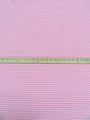 Tickle Me Pink/White Cotton/Polyester Horizontal Stripe Weave Interlock Knit 62W