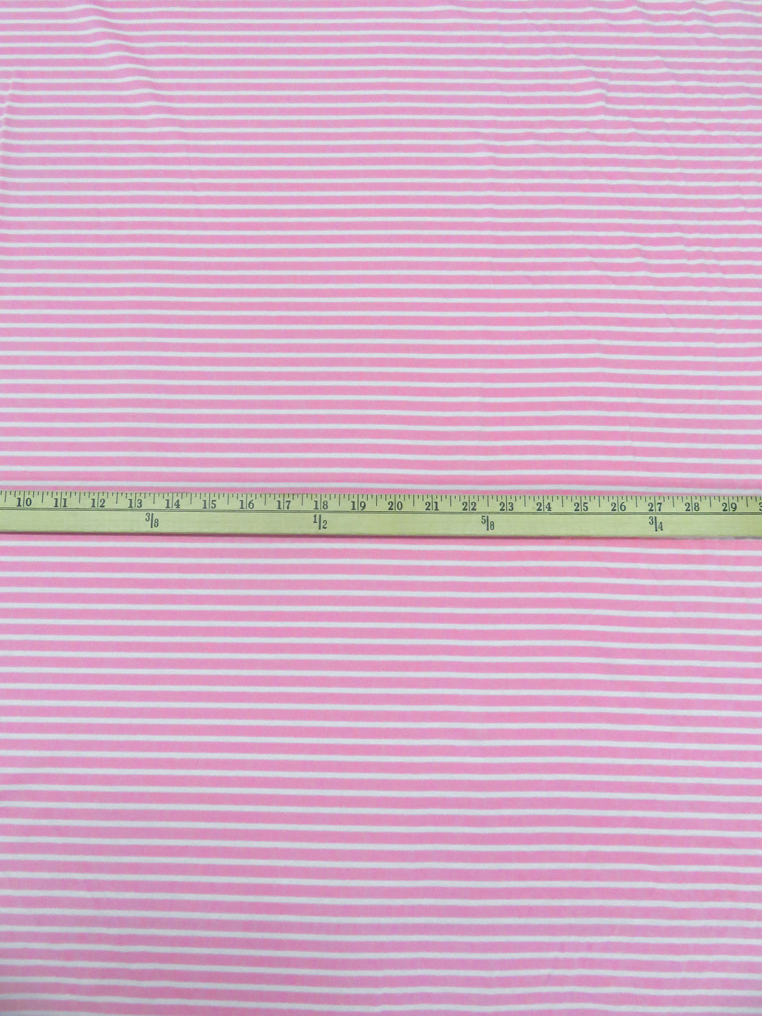 Tickle Me Pink/White Cotton/Polyester Horizontal Stripe Weave Interlock Knit 62W