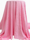 Tickle Me Pink/White Cotton/Polyester Horizontal Stripe Weave Interlock Knit 62W