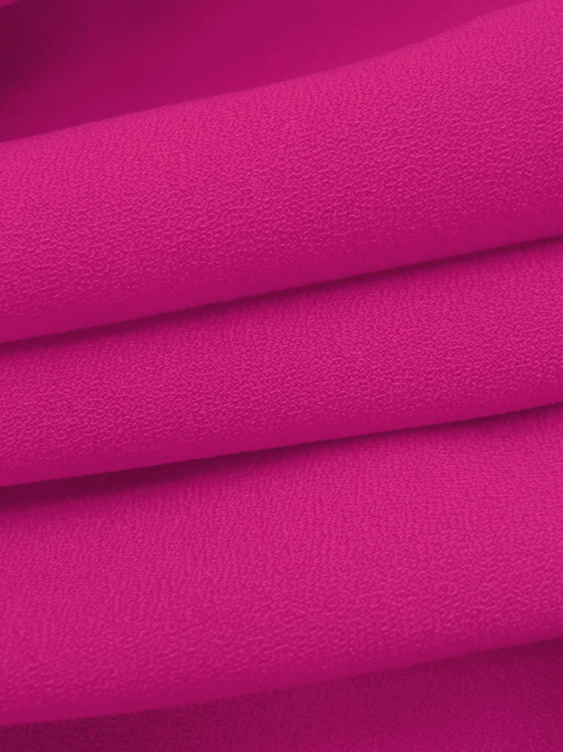 Deep Pink 100% Polyester Crepe Blouse Weight Woven - Famous Dress Designer - 56W