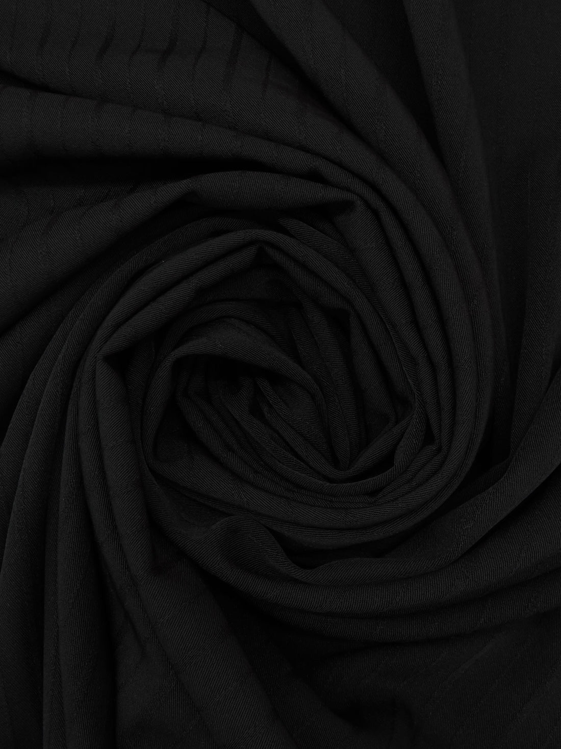 Black Polyester/Lycra Raised Vertical Stripe Weave Stretch Suiting 58W