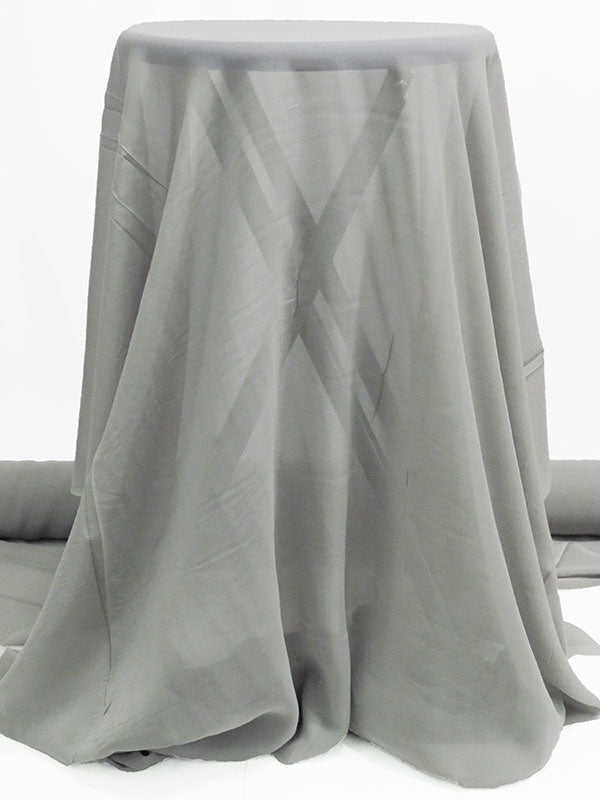 Sterling Gray 100% Silk Chiffon - NY Designer - 43W