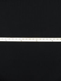 Black Polyester/Lycra Raised Vertical Stripe Weave Stretch Suiting 58W