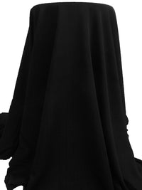 Black Polyester/Lycra Raised Vertical Stripe Weave Stretch Suiting 58W
