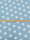 Sky Blue/White Cotton/Polyester Large Polka Dot Print Pique Bottom Weight Woven 60W