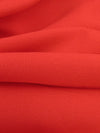 Vermilion Red 100% Polyester Crepe Blouse Weight Woven - Famous Dress Designer - 56W