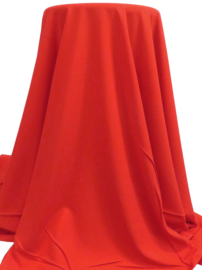 Vermilion Red 100% Polyester Crepe Blouse Weight Woven - Famous Dress Designer - 56W