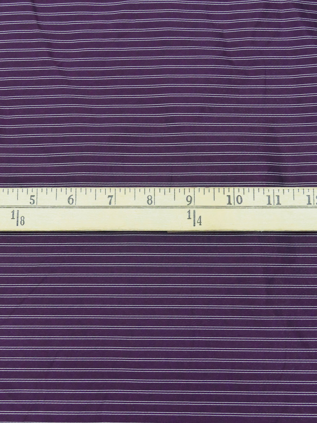 Dark Purple/White Polyester/Lycra/Metallic Horizontal Stripe Weave Stretch Taffeta - NY Designer - 60W