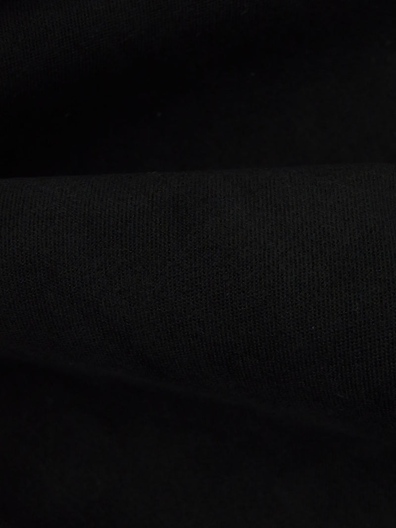 Black Polyester/Lycra Moleskin Stretch Suiting - Famous Dress Designer - 44W