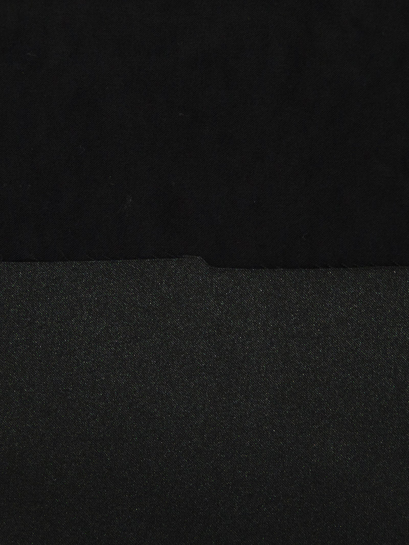 Black Polyester/Lycra Moleskin Stretch Suiting - Famous Dress Designer - 44W