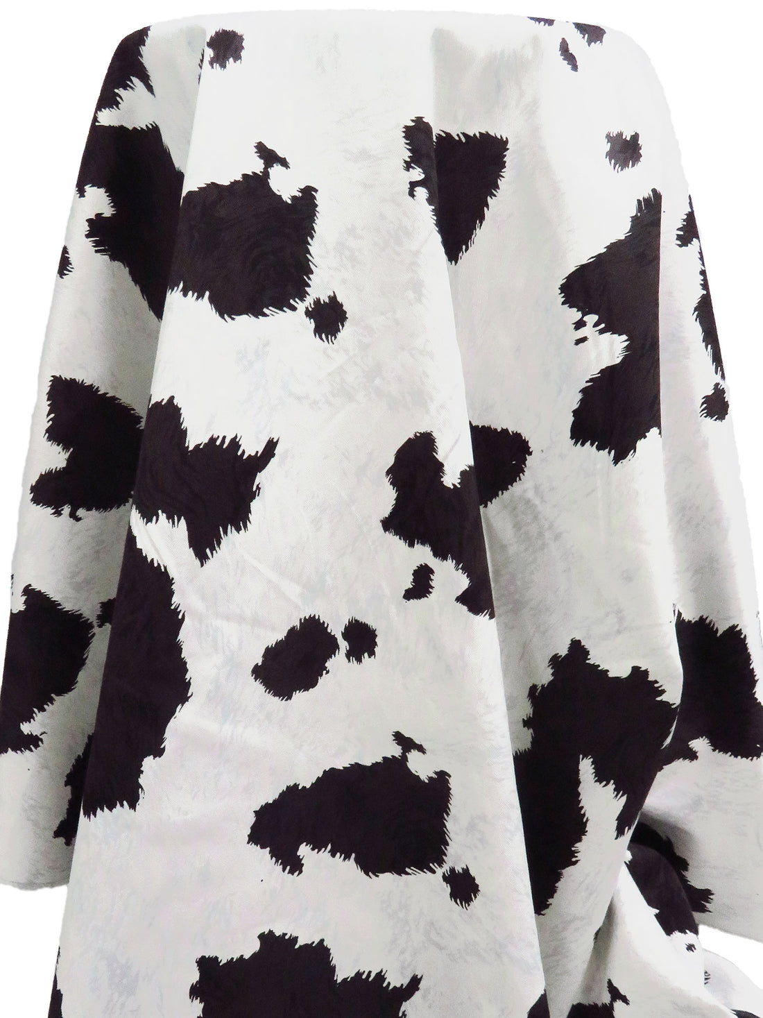 White/Very Dark Liver/Pastel Lavender/Black 100% Cotton Abstract Cow Print Twill - NY Designer - 56W