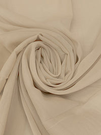 Sandy Beige 100% Silk Chiffon - NY Designer - 41W