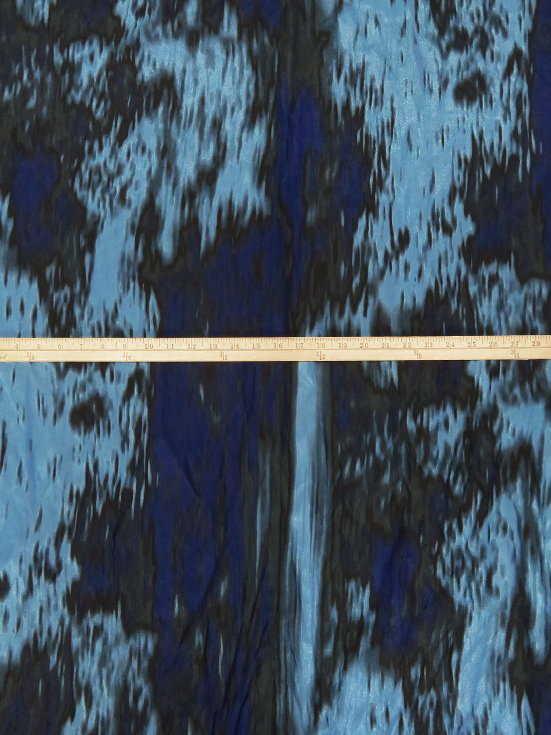 Moonstone Blue/Black/Midnight Blue Polyester/Rayon/Metallic Abstract Print Crinkle Taffeta - NY Designer - 56W
