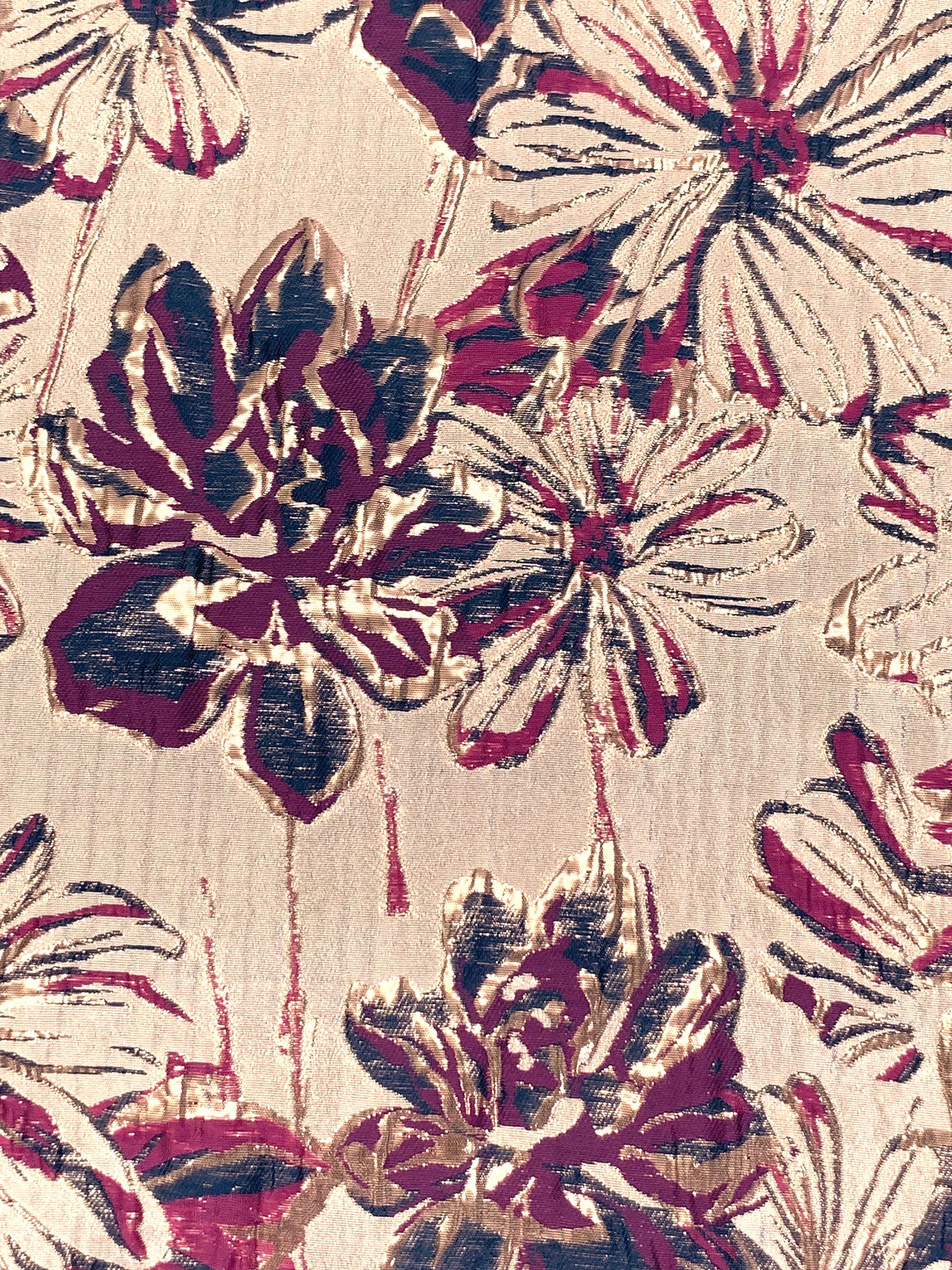 【FaB】Blood Drop Brocade アーティストプルーフ Metallic Gold/Boysenberry/Midnight Blue Polyester/Metallic Floral