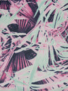 Paradise Pink/Mint/Royal Purple/Multi 100% Silk Abstract Overlapping Frond Print Crepe Chiffon 55W