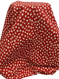 Crimson/Off-White Rayon/Polyester Floral Weave Jacquard Faille - NY Designer - 56W