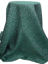 Deep Jungle Green/Black/Soft Slate Polyester/Rayon Textured Pebble Weave Jacquard - NY Designer - 56W